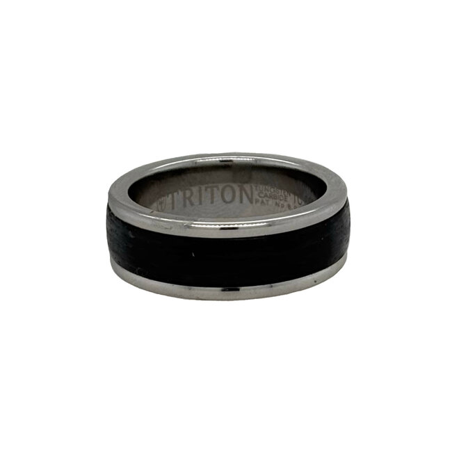 White tungsten carbon fiber insert band