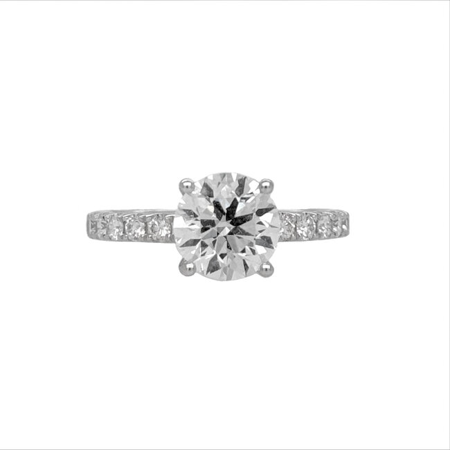 LAB GROWN Diamond (2.03 ct)& natural diamond (0.38 ctw) H/SI2 ring 14k white gold