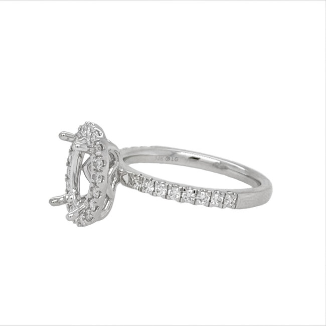 Lab-Created Diamond (0.53 ctw) halo  engagement Ring no ctr stone 3.7 gr