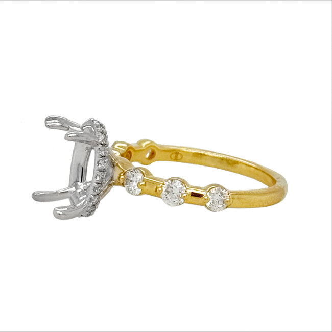 LAB GROWN Diamond (5/8 ctw) setting w/o 3ct oval ctr 14k yellow gold