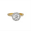 LAB GROWN round diamond (1.50ctr/2.0ctw) halo setting, 14k yellow gold 4.1 gr