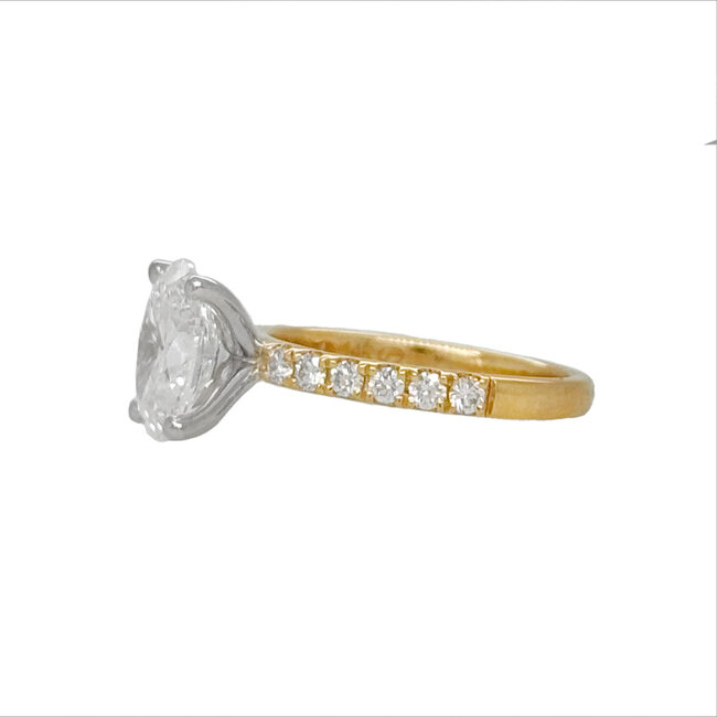 Diamond (0.38 ctw) setting w/LAB GROWN 2.0 ct ctr G/SI2 14k yellow gold 3.2 gr