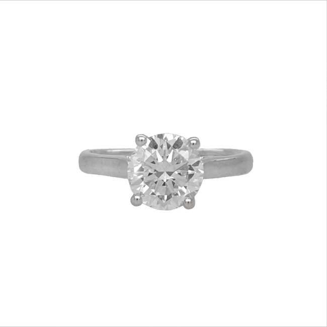LAB GROWN Diamond (2 ct) round solitaire H/SI2 14k yellow gold 3.7 gr