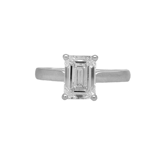 LAB GROWN Diamond (2.00 ct)  Emerald Cut solitaire 14k white gold 3 gr