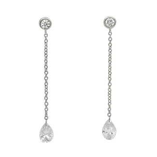 LAB GROWN Diamond (0.62 ctw) drop earrings 14k white gold