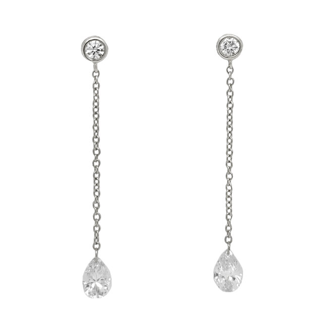 LAB GROWN Diamond (0.62 ctw) drop earrings 14k white gold