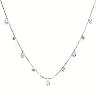 LAB GROWN Diamond (2.01 ctw) 9 stone necklace 14k white gold
