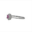 Pink sapphire (0.28 ct) & diamond (0.10 ctw) oval halo ring 14k white gold