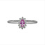 Pink sapphire (0.28 ct) & diamond (0.10 ctw) oval halo ring 14k white gold