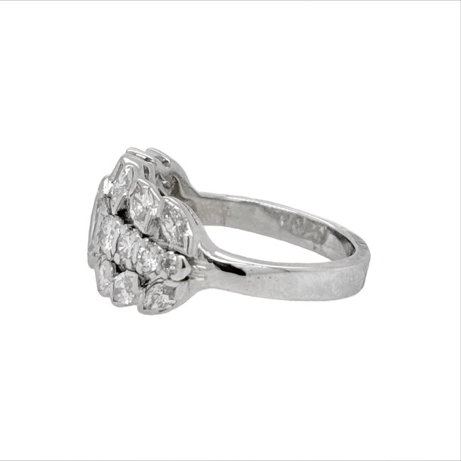 ESTATE diamond (1.75 ctw) ring VS-SI/F-G 14k white gold 7.0 gr