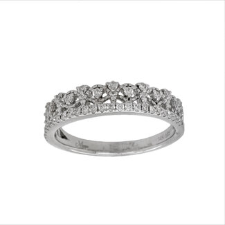 Diamond (0.25 ctw) crown style band, 14k white gold, 2.5 grams
