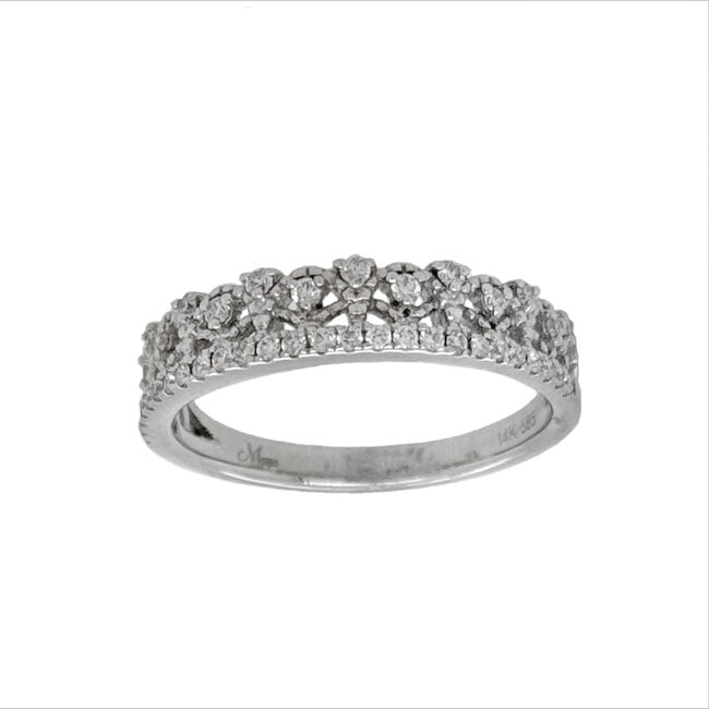Diamond (0.25 ctw) crown style band, 14k white gold, 2.5 grams
