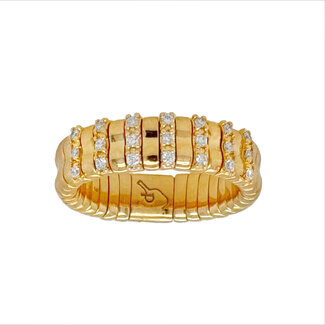 Diamond (0.26 ctw) flexible "pickleball" ring 14k yellow gold