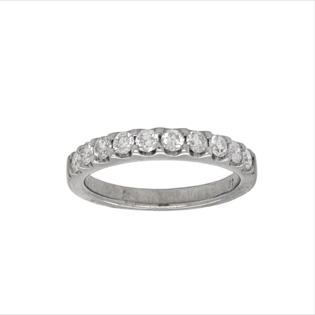 Diamond (0.50 ctw) 10 stone band H/SI2 14k white gold 3.7 gr