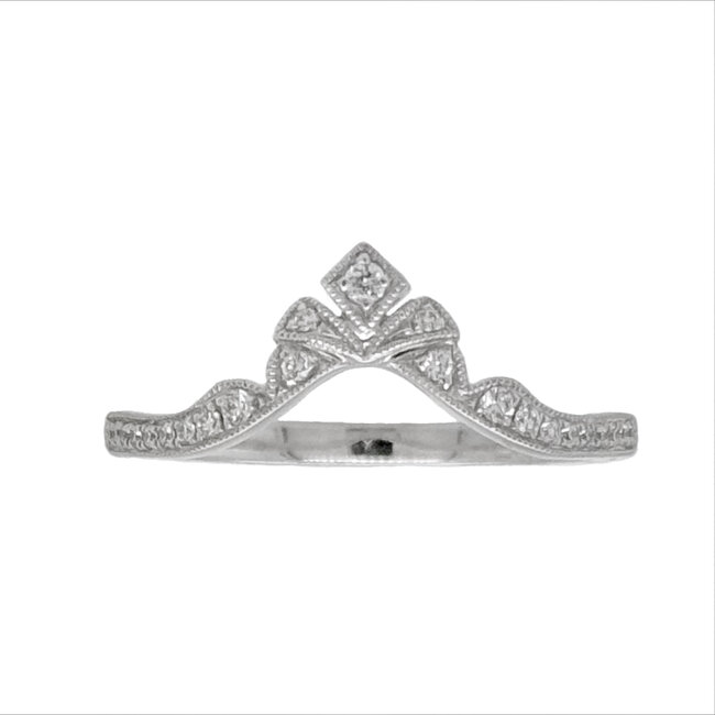 Diamond (0.11 ctw) tiara look band, 14k white gold 2.5 gr