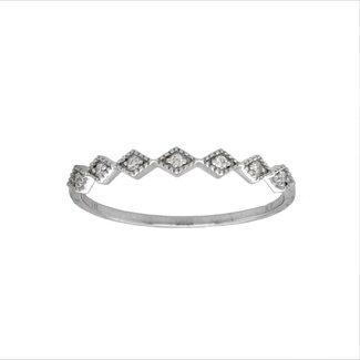 Diamond (0.07 ctw) stackable band ring, 14k white gold 1.3 gr