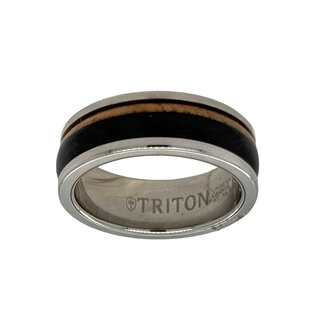 White Tunsten carbon fiber wood band