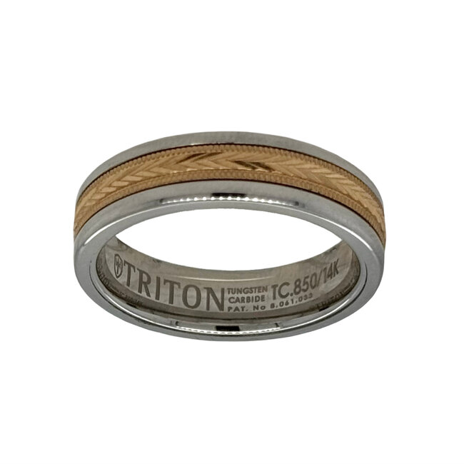 Tungsten herringbone milgrain band size 10