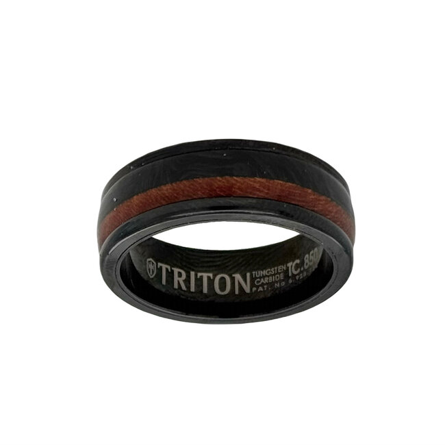 Tungsten carbon fiber and wood contemporary    band