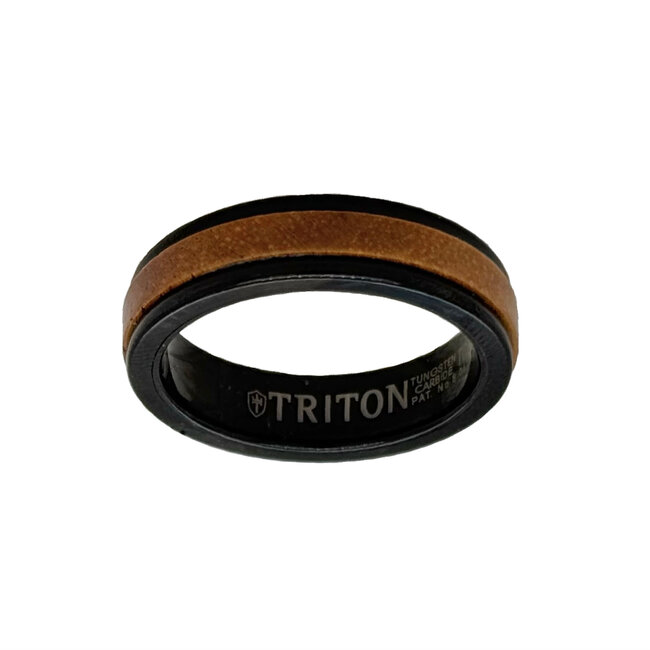 Black tungsten / wood center band