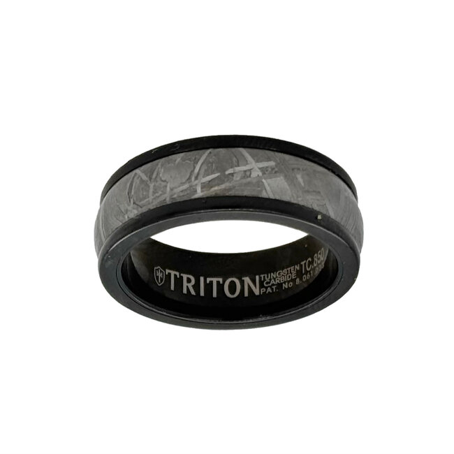 Tungsten round edge meteorite insert band