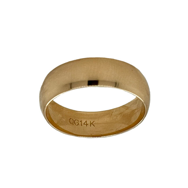 Comfort fit wedding band, 14k gold