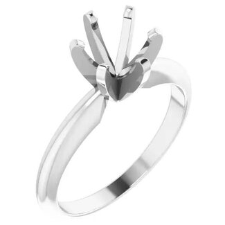 14K white gold 6 prong solitaire mounting 3.5 gr
