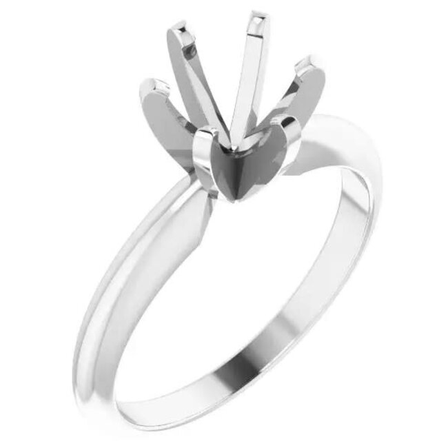 14K white gold 6 prong solitaire mounting 3.5 gr