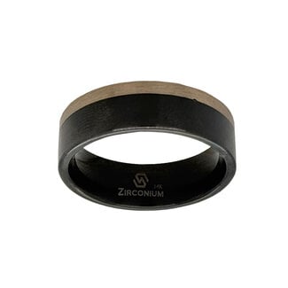 7mm zirconium flat satin finish w/ 14k white gold edge sz 10
