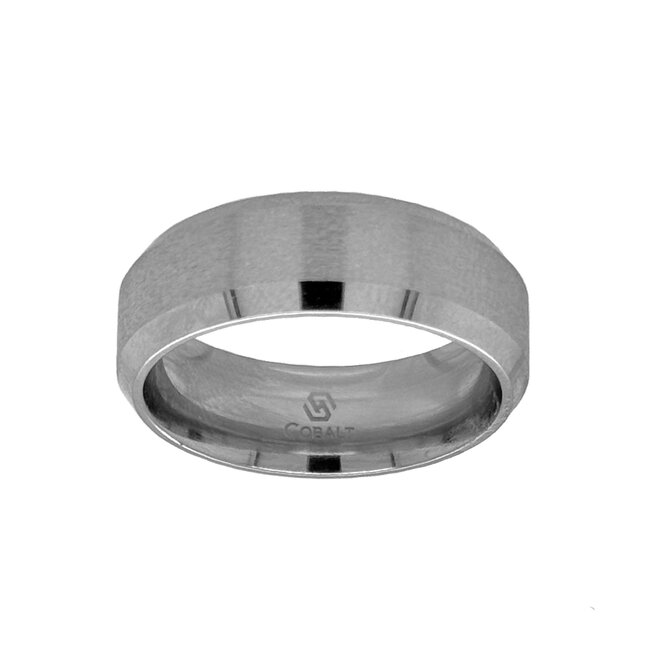 6mm cobalt bevel satin finish center & high polish edges sz 8