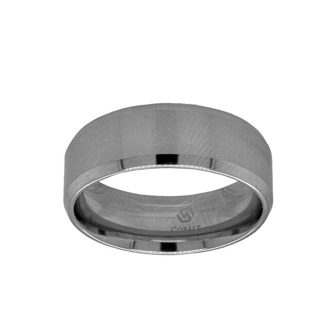 6mm cobalt bevel satin finish center & high polish edges sz 8.5