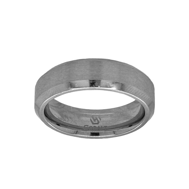8 mm cobalt bevel satin finish center & high polish edges sz 12