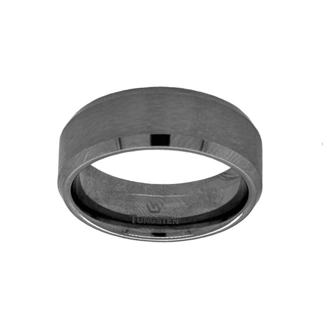 8mm tungsten bevel satin finish center & high polish edges sz 10