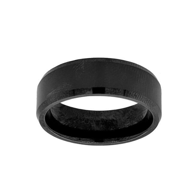 8mm black ceramic bevel satin finish center & high polish edges sz 11.5