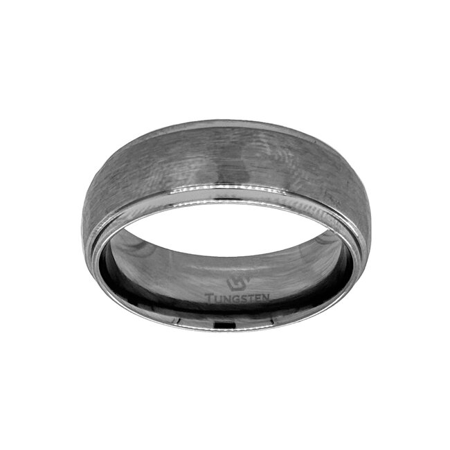 8mm tungsten dome step edge hammer finish sz 11