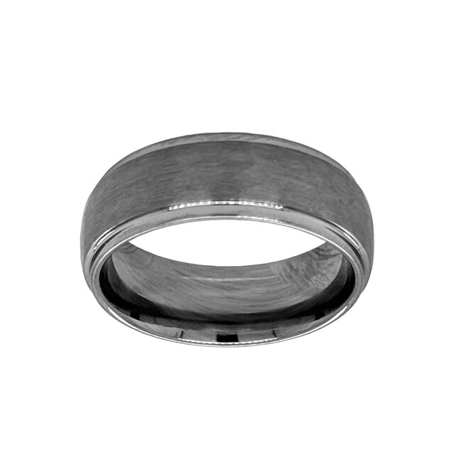 8mm tungsten dome step edge hammer finish sz 9.5