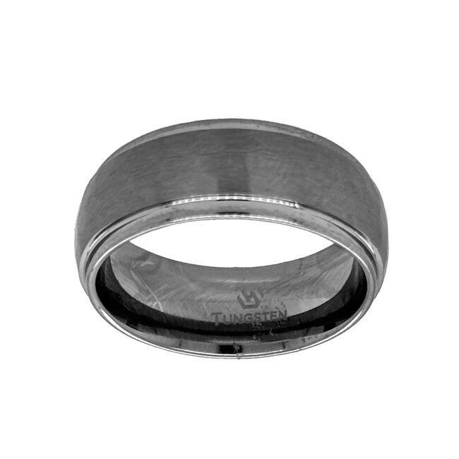 8mm tungsten dome step edge hammer finish sz 8.5