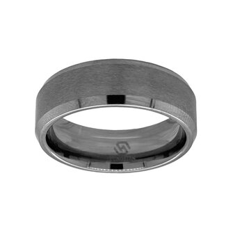 8mm tungsten bevel satin finish center & high polish edges sz 12