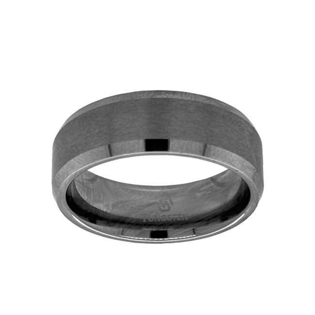 8mm tungsten bevel satin finish center & high polish edges sz 11.5