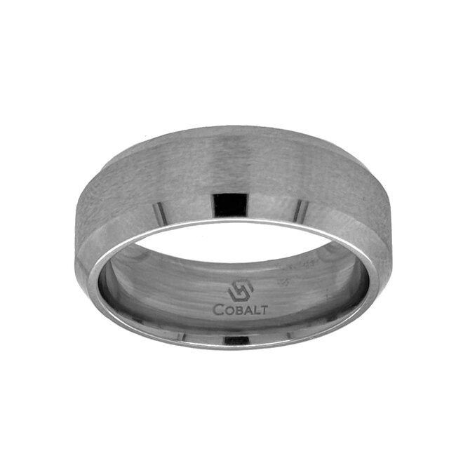 8mm cobalt bevel satin finish center & high polish edges sz 11