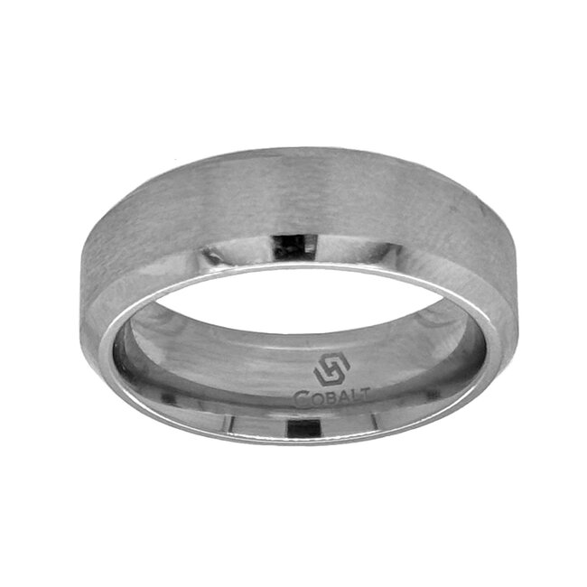 7mm cobalt bevel satin finish center & high polish edges sz 10