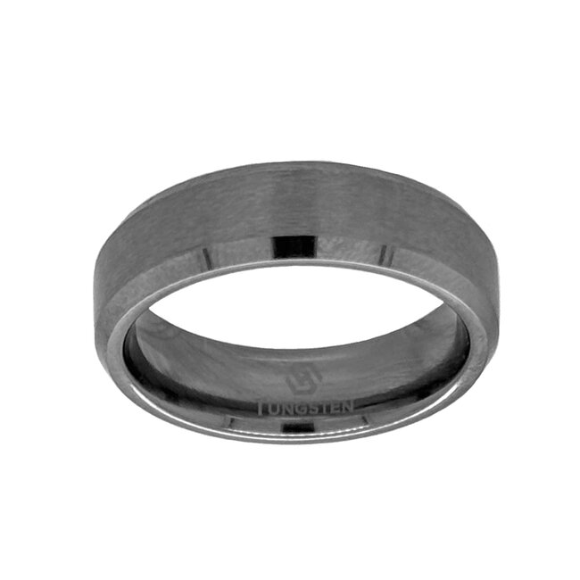 6mm tungsten bevel satin finish center & high polish edges sz 8.5