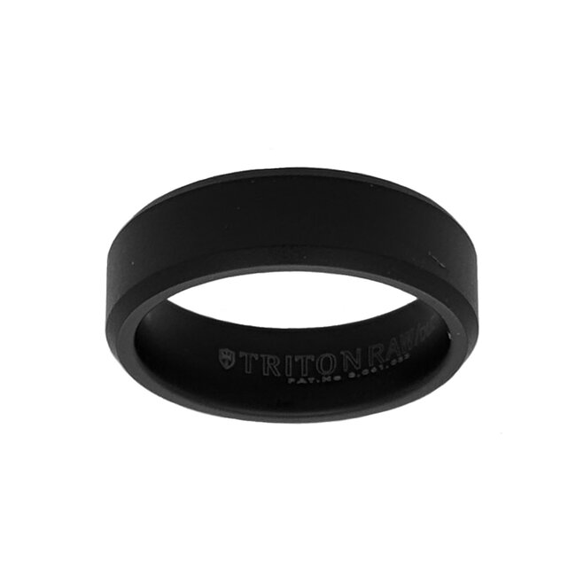 Tungsten black bevel edge band, size 10