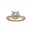 LAB GROWN Diamond (5/8 ctw) setting w/o 3ct round ctr 14k yellow gold