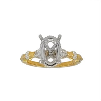 LAB GROWN Diamond (5/8 ctw) setting w/o 3ct oval ctr 14k yellow gold