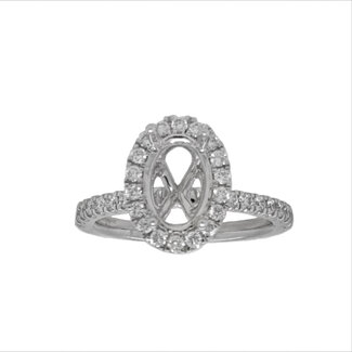 Lab-Created Diamond (0.53 ctw) halo  engagement Ring no ctr stone 3.7 gr