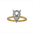 LAB GROWN Diamond (1/8 ctw) setting w/o 3ct pear ctr 14k yellow gold