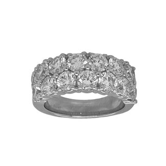 LAB GROWN Diamond (4.0 ctw) 2 row band 14k white gold 10.2 gr