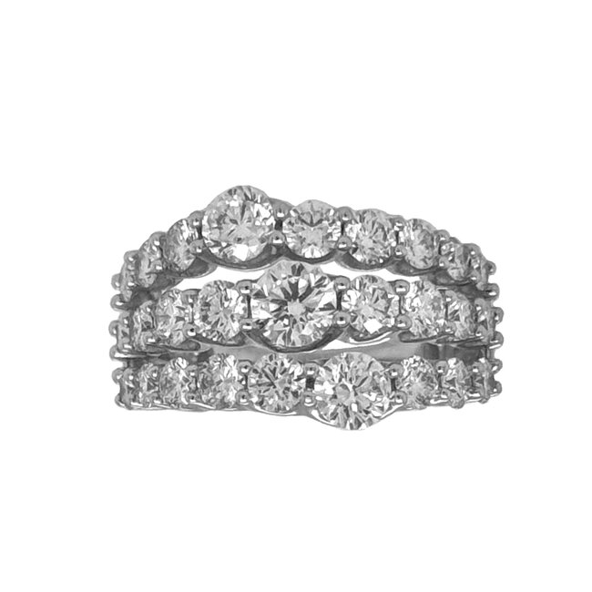 Lab Grown Three Row Diamond Ring (1.62 ctw) 14k white gold