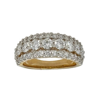 Three Row Lab Grown Diamond Band (2.25ctw) 14k yellow gold